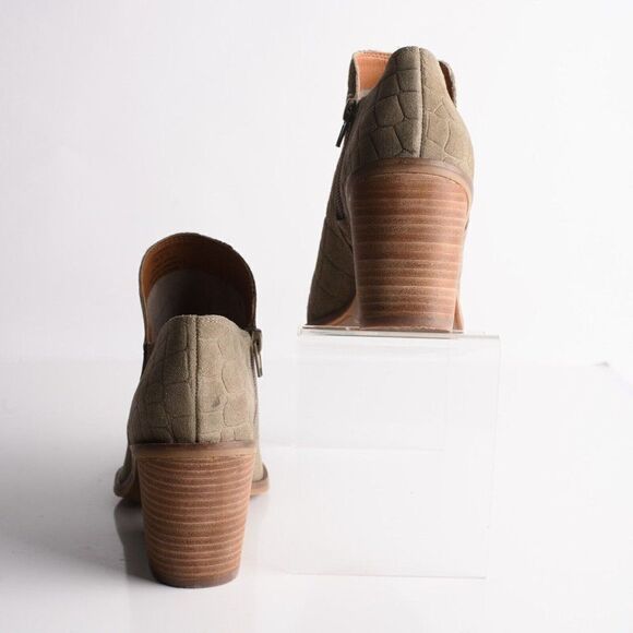 Lucky Brand Women Saucie Green Jupiter Heeled Booties Boots 7M Suede Leather New - Picture 6 of 9